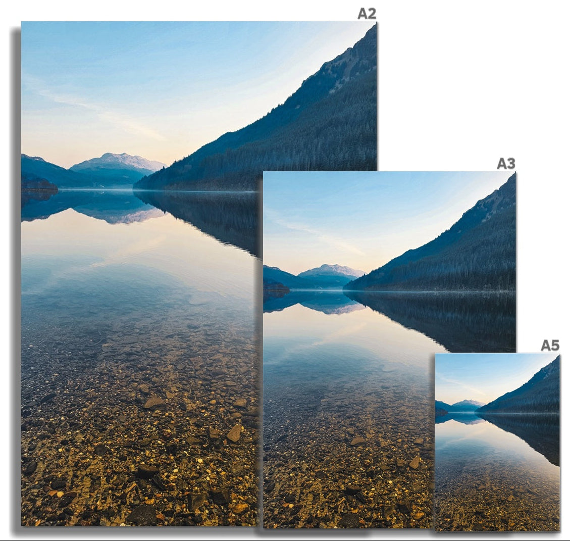 Before the Breeze at Loch Eck – fine art photograph of calm reflections on Loch Eck during a still spring afternoon in the Scottish Highlands.
