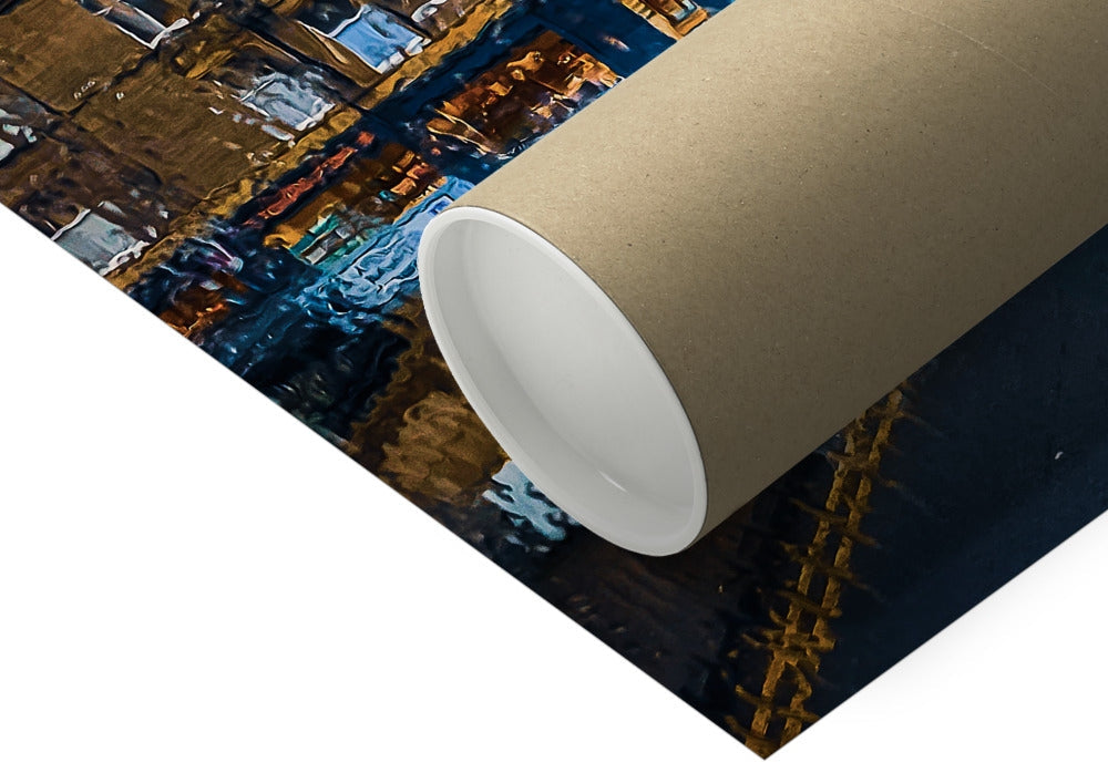 Morningside, Edinburgh seen through rain-streaked glass, captured in atmospheric light in this fine art photography print from the Light & Shadow collection.