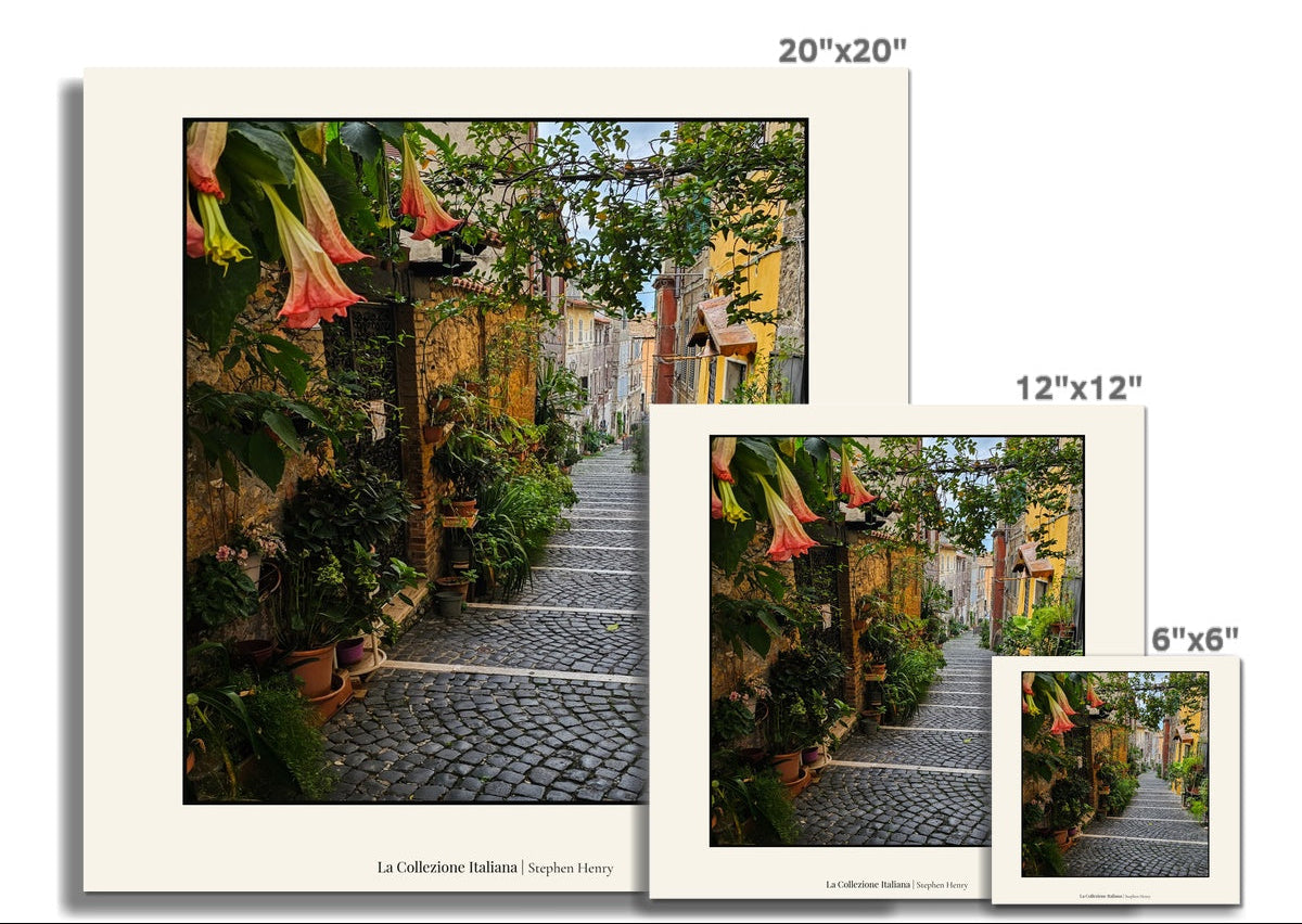 Fine art travel photograph of a side street in Tivoli, Italy, part of the La Collezione Italiana wall art collection.