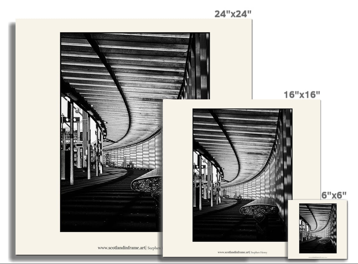 Contemporary photograph of the new passenger walkway in Gourock Train Station.