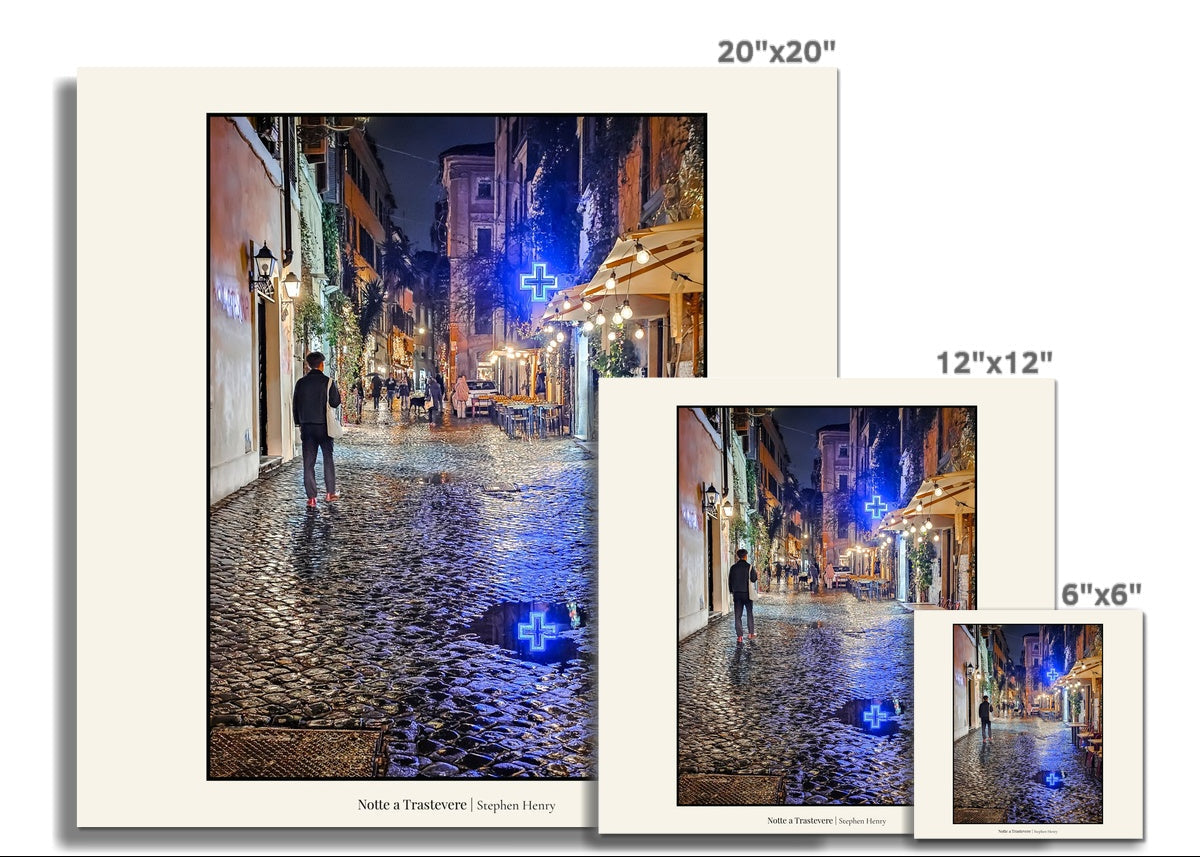 Fine art travel photograph of a side street in Trastevere, Rome, Italy, part of La Collezione Italiana.