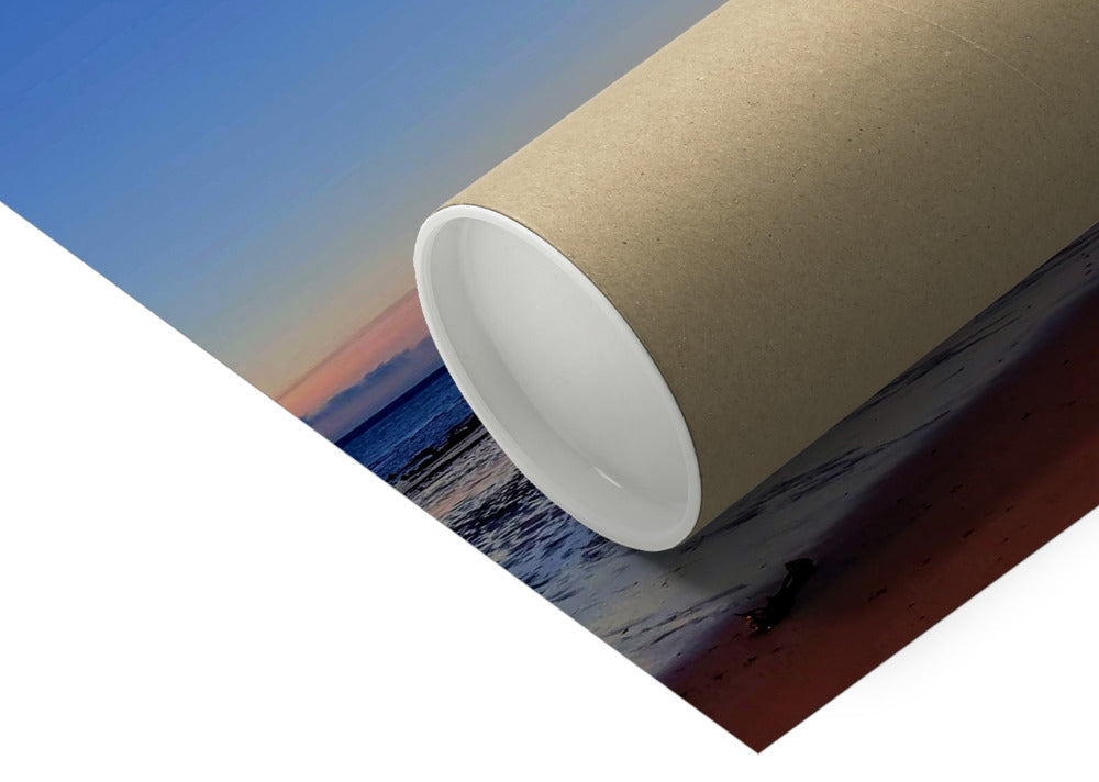 Curving beach and shallow tide at Ellie to Earlsferry, Fife, captured in soft early light as part of a continuous four-panel coastal panorama.