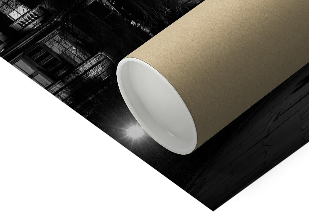 Atmospheric fine art photography of Bank Street, Edinburgh. A study in light, shadow and historic architecture from the Light & Shadow collection.