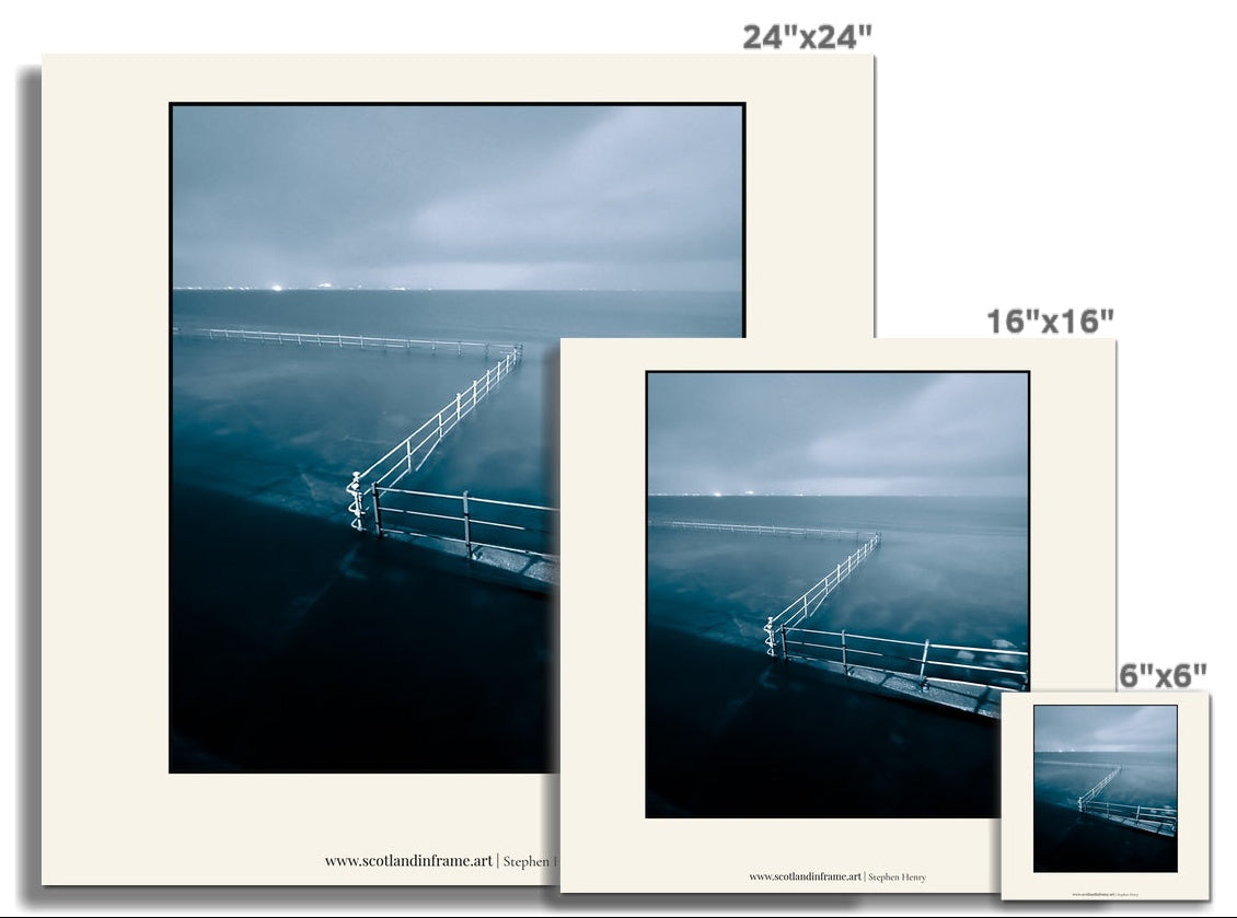 Contemporary image of the old paddling pools in Gourock.