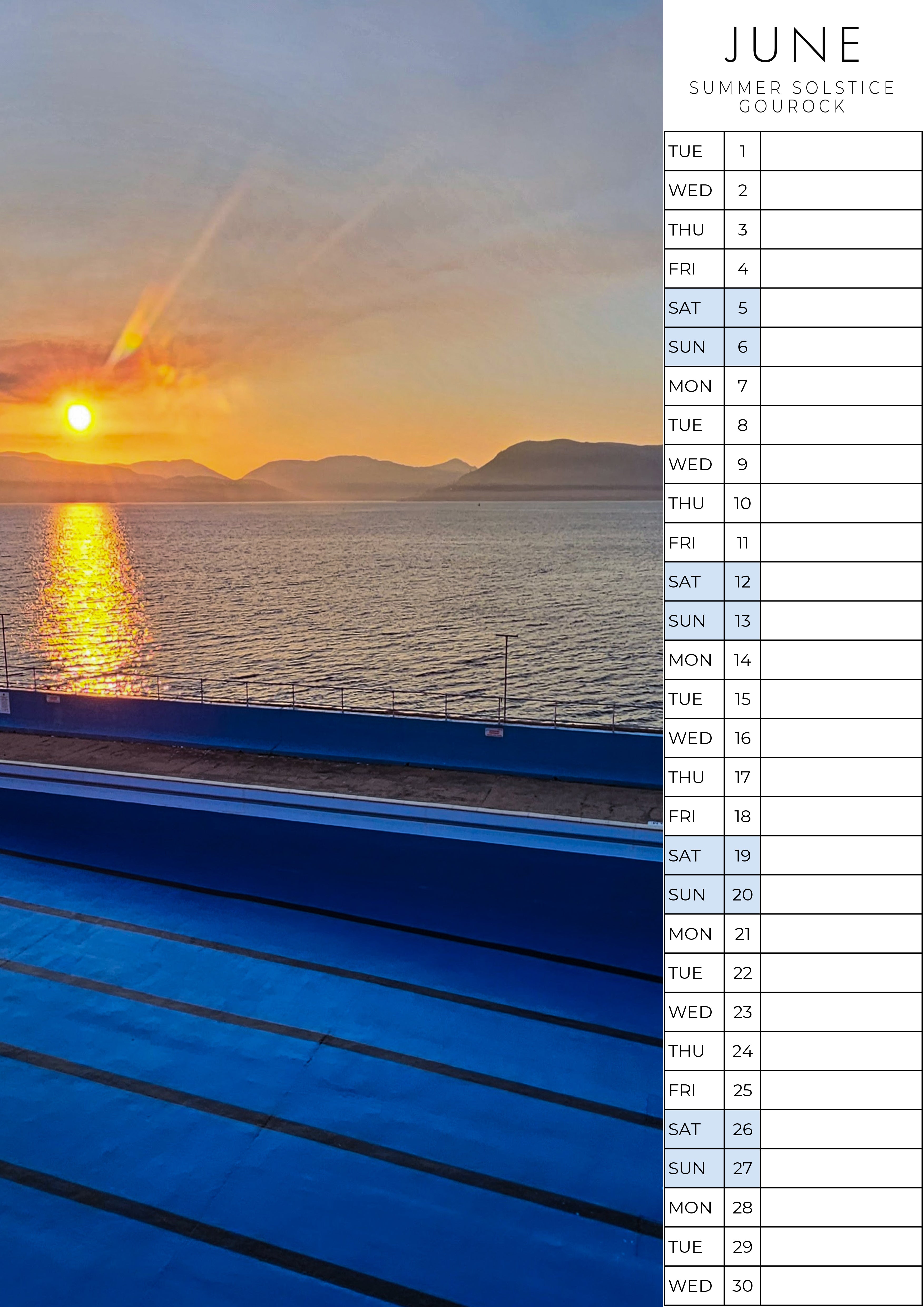 Scotland in Frame 2027 Scottish wall calendar - featuring the month of June artwork.