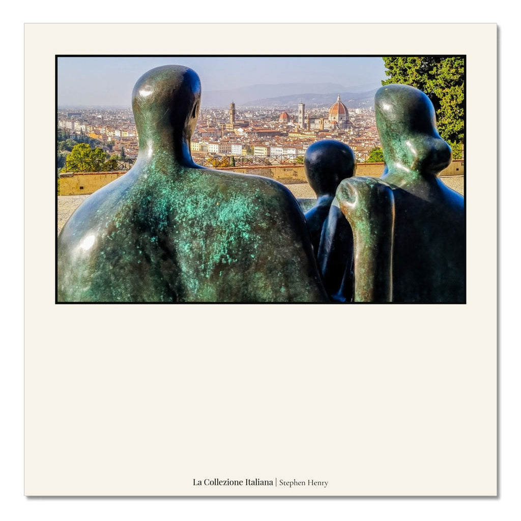 Fine art travel photograph of Henry Moore sculpture in Florence, Italy, part of the La Collezione Italiana wall art collection.