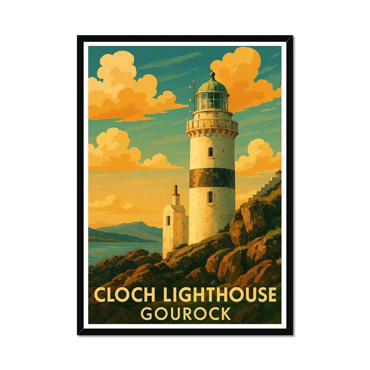 Cloch Lighthouse Gourock Vintage Retro Framed Art Print