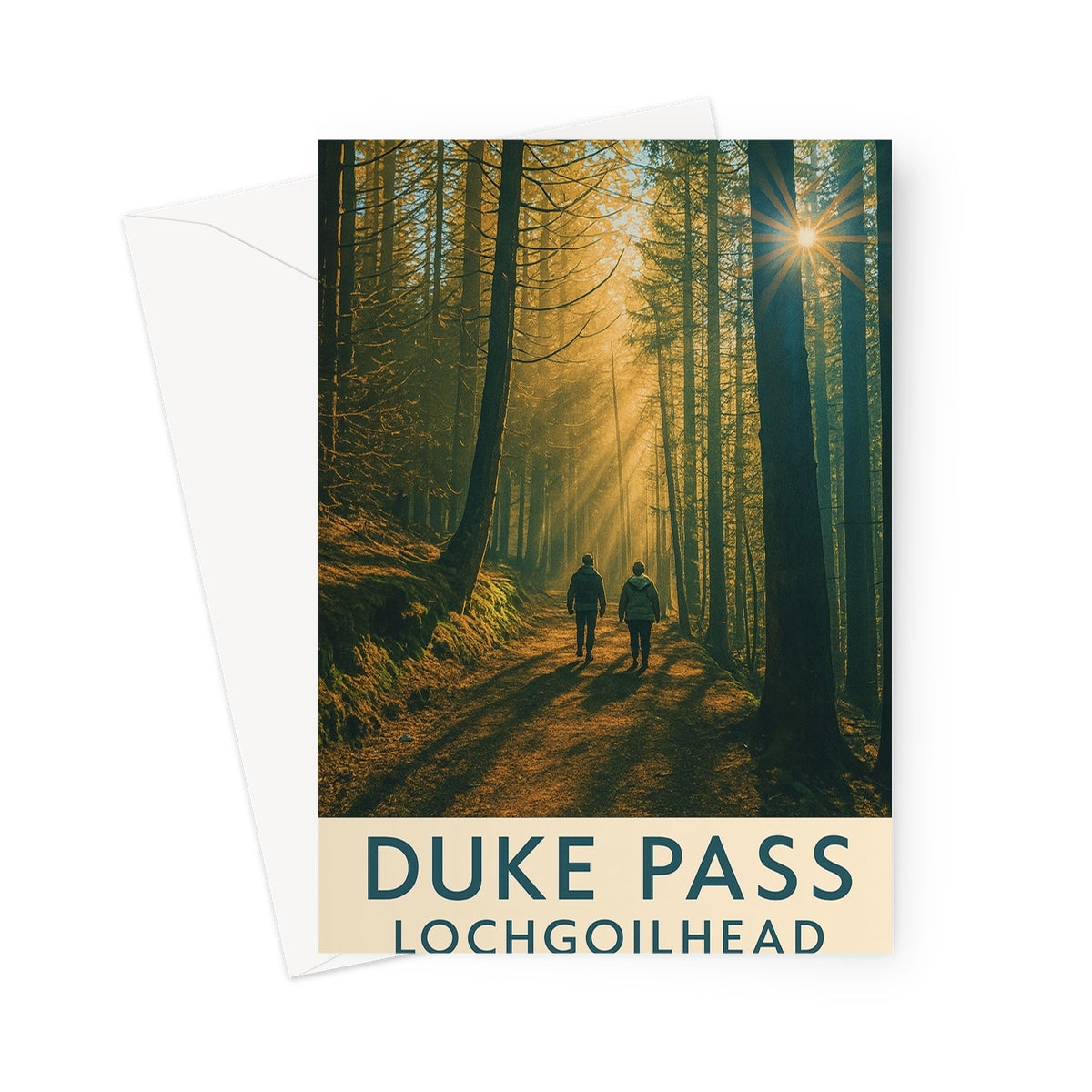 Duke Pass Lochgoilhead Vintage Retro Art Greeting Card