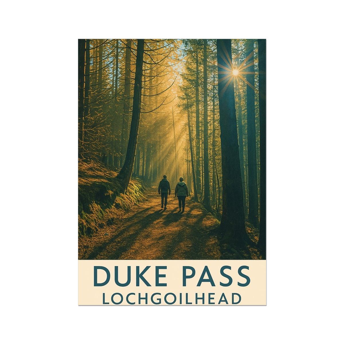 Duke Pass Lochgoilhead Vintage Retro Fine Art Print