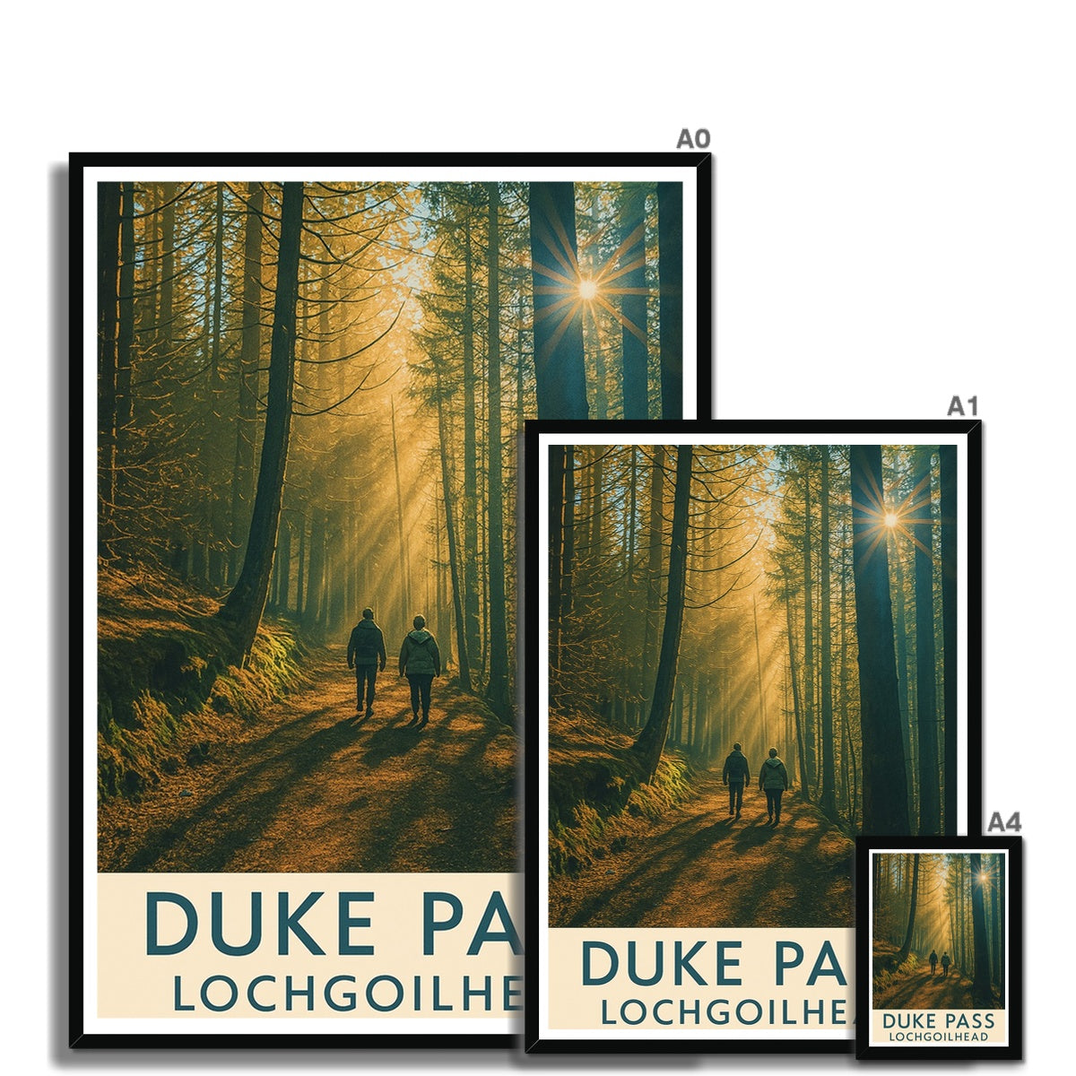 Duke Pass Lochgoilhead Vintage Retro Framed Art Print