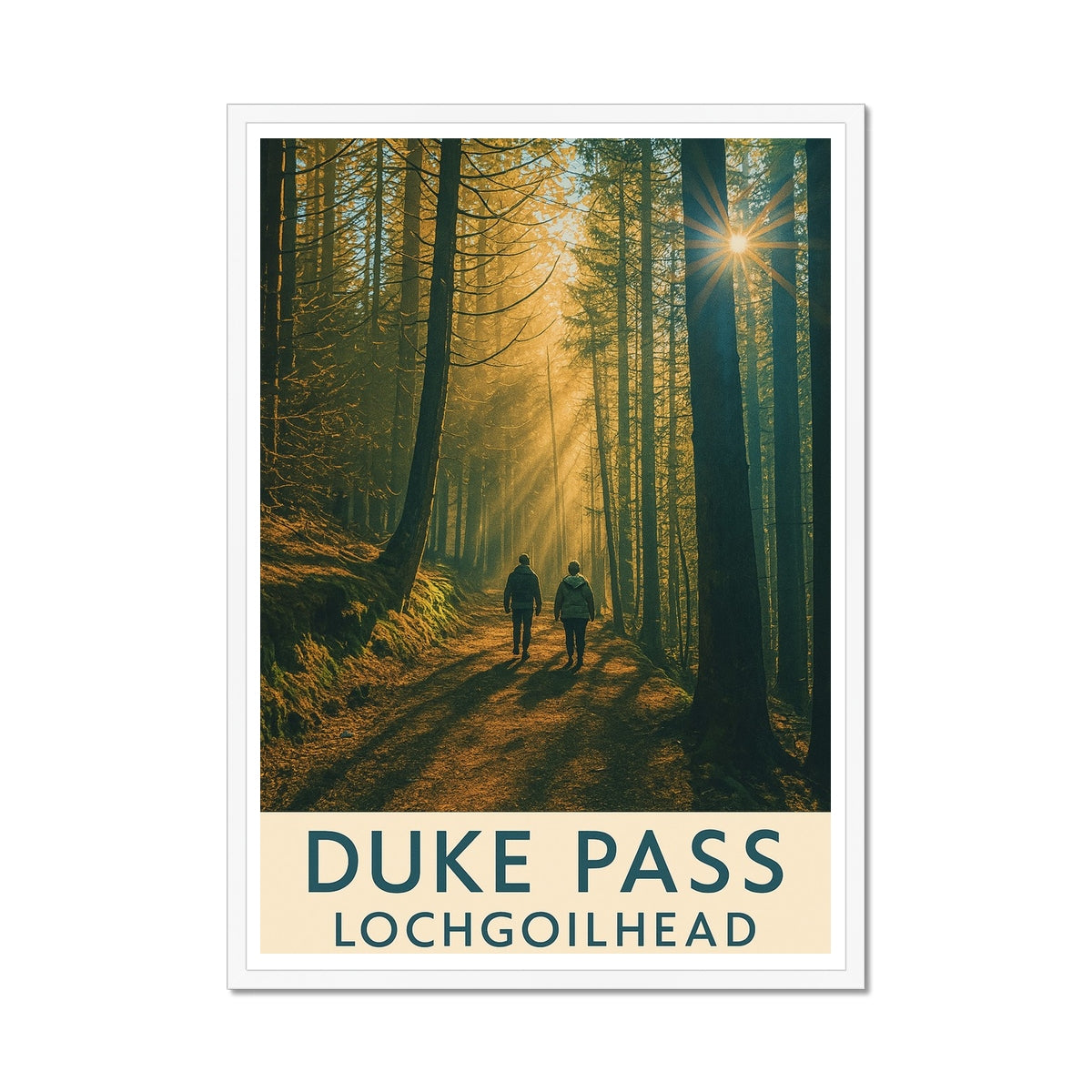 Duke Pass Lochgoilhead Vintage Retro Framed Art Print