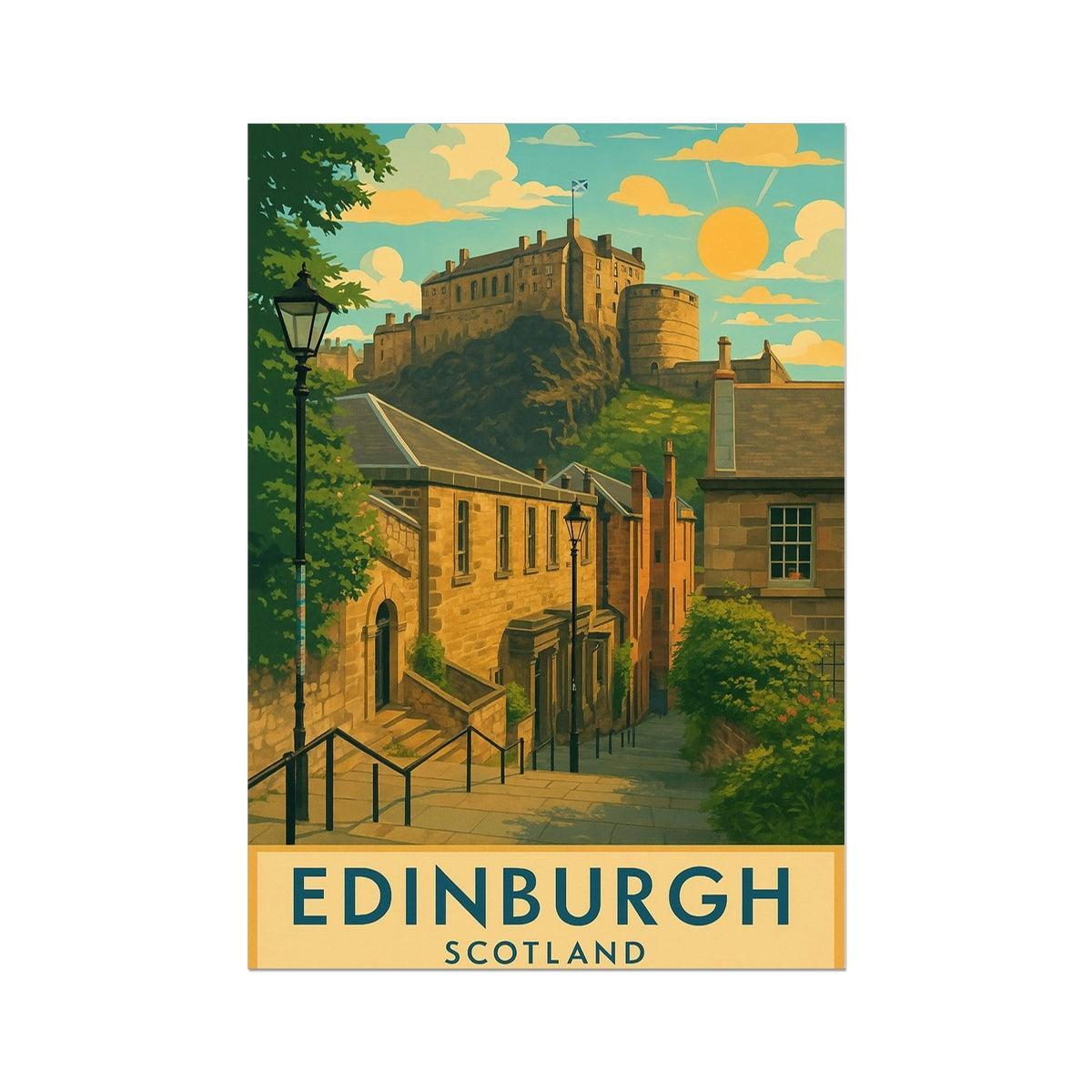Edinburgh Vennel Vintage Retro Fine Art Print