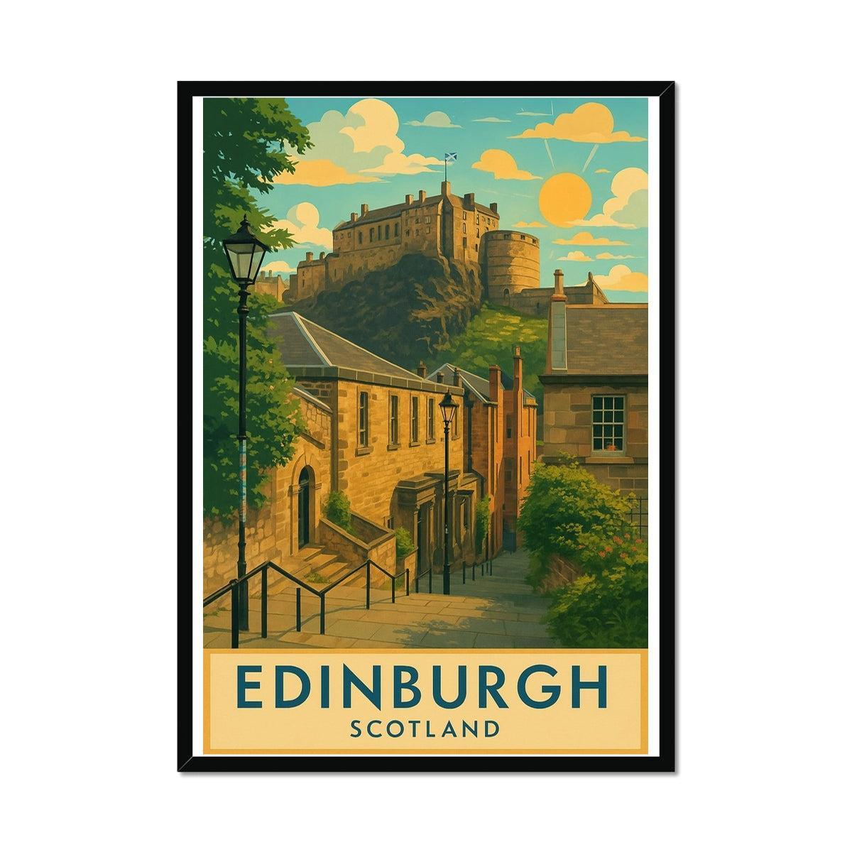 Edinburgh Vennel Vintage Retro Framed Art Print