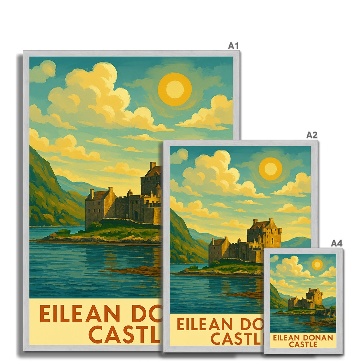 Eilean Donan Castle Antique Vintage Retro Framed Art Print