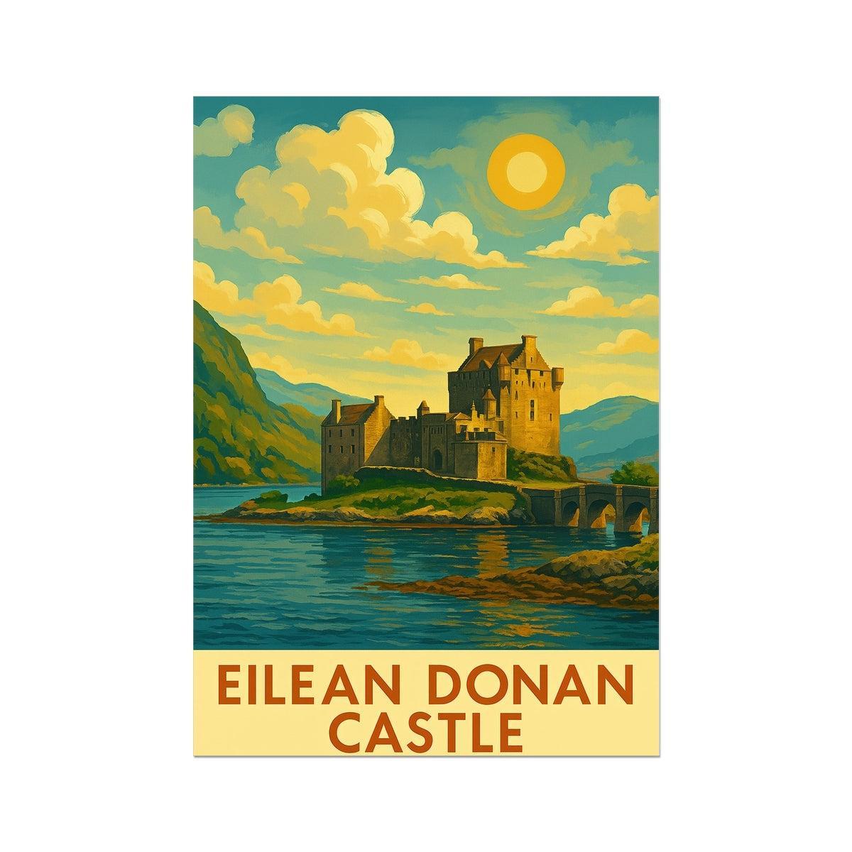 Eilean Donan Castle Vintage Retro Fine Art Print