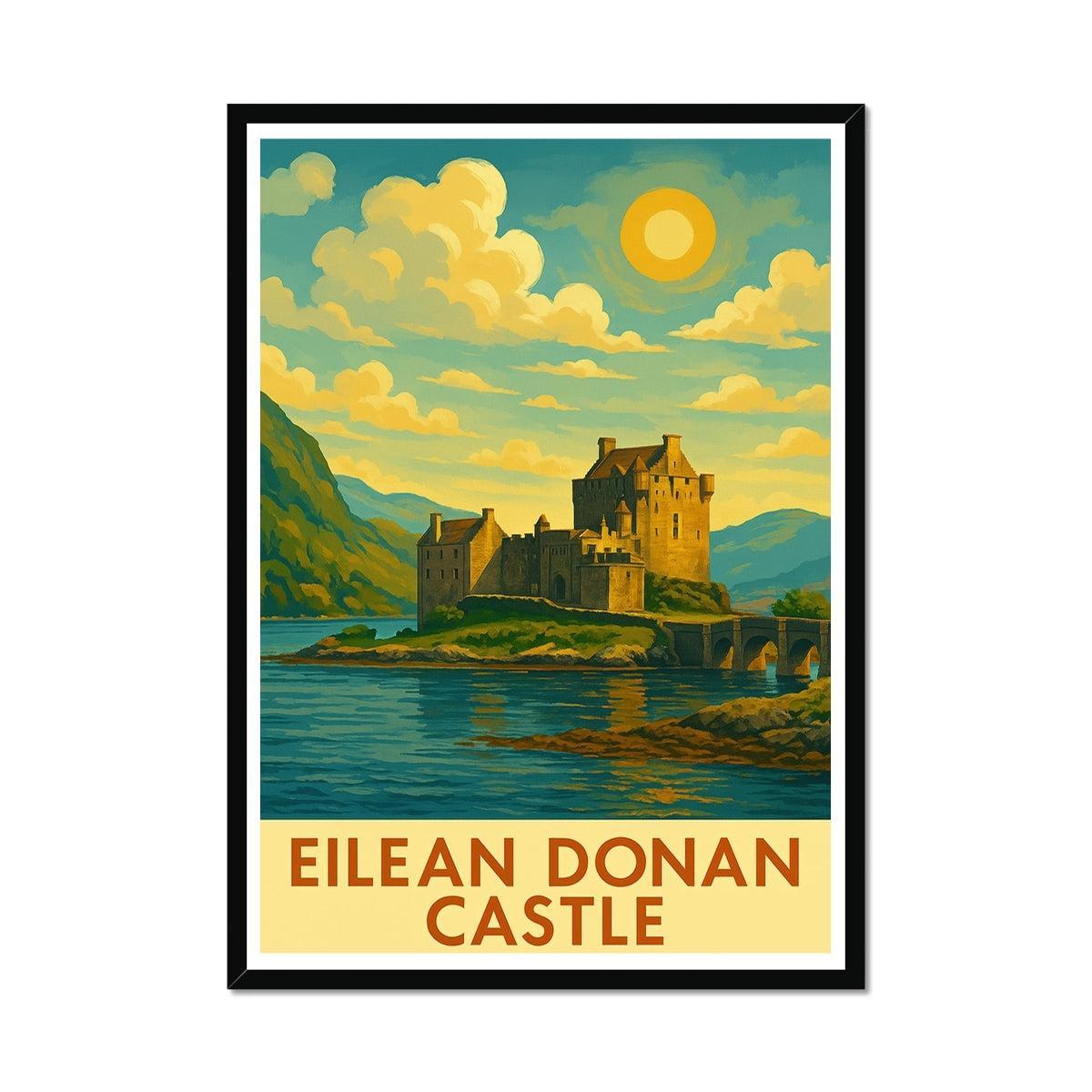 Eilean Donan Castle Vintage Retro Framed Art Print