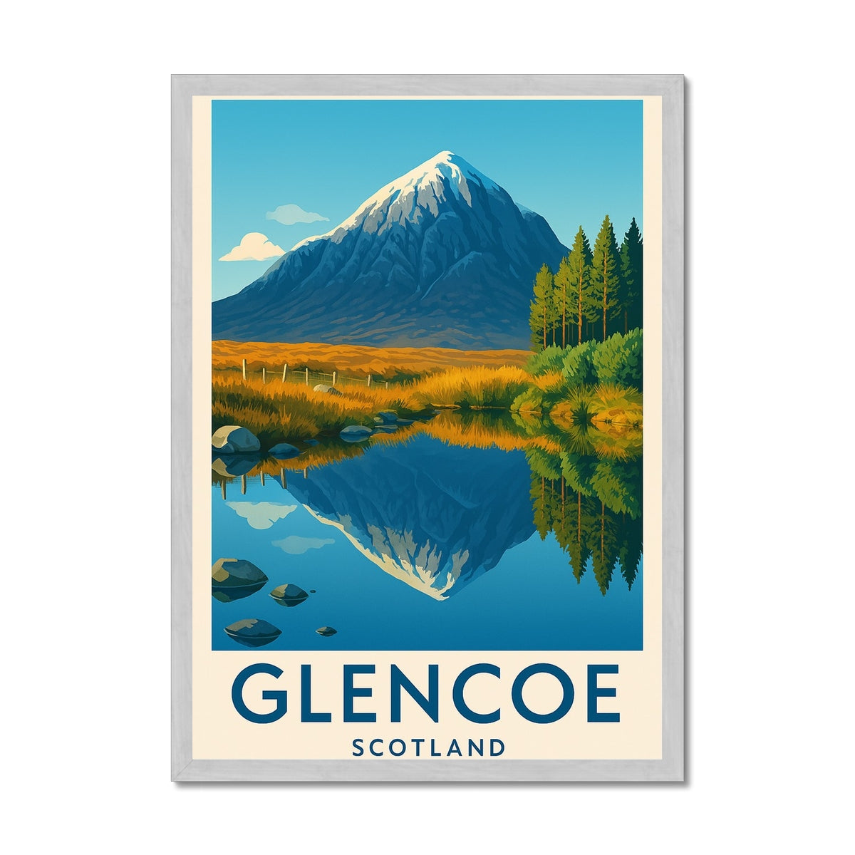 Glencoe Antique Vintage Retro Framed Art Print