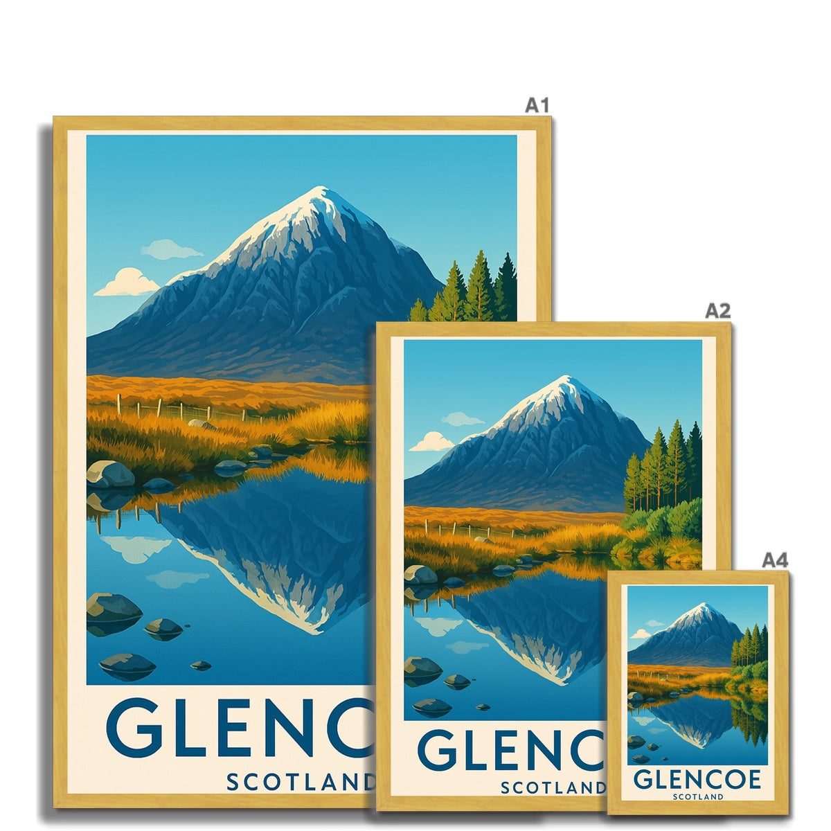 Glencoe Antique Vintage Retro Framed Art Print