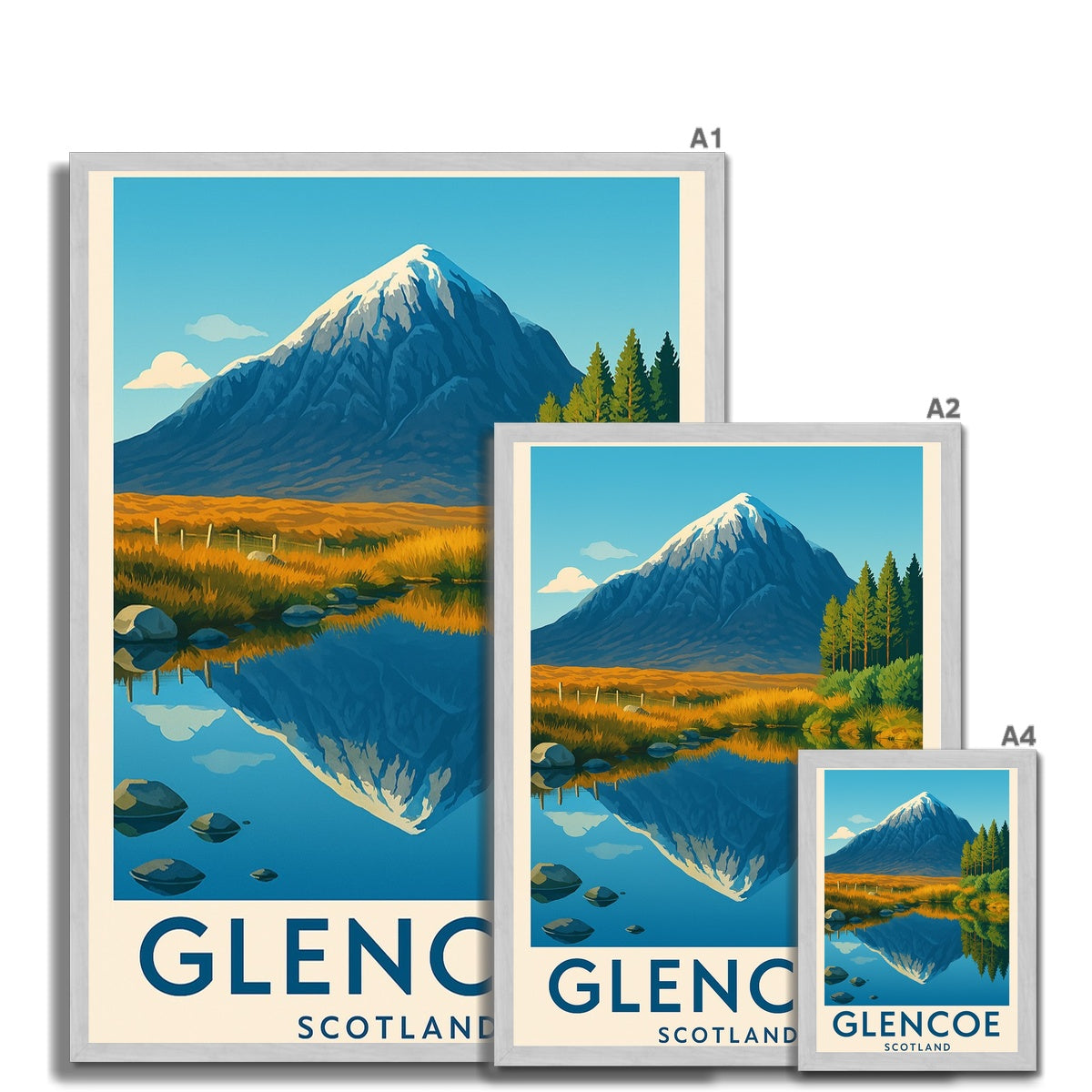Glencoe Antique Vintage Retro Framed Art Print