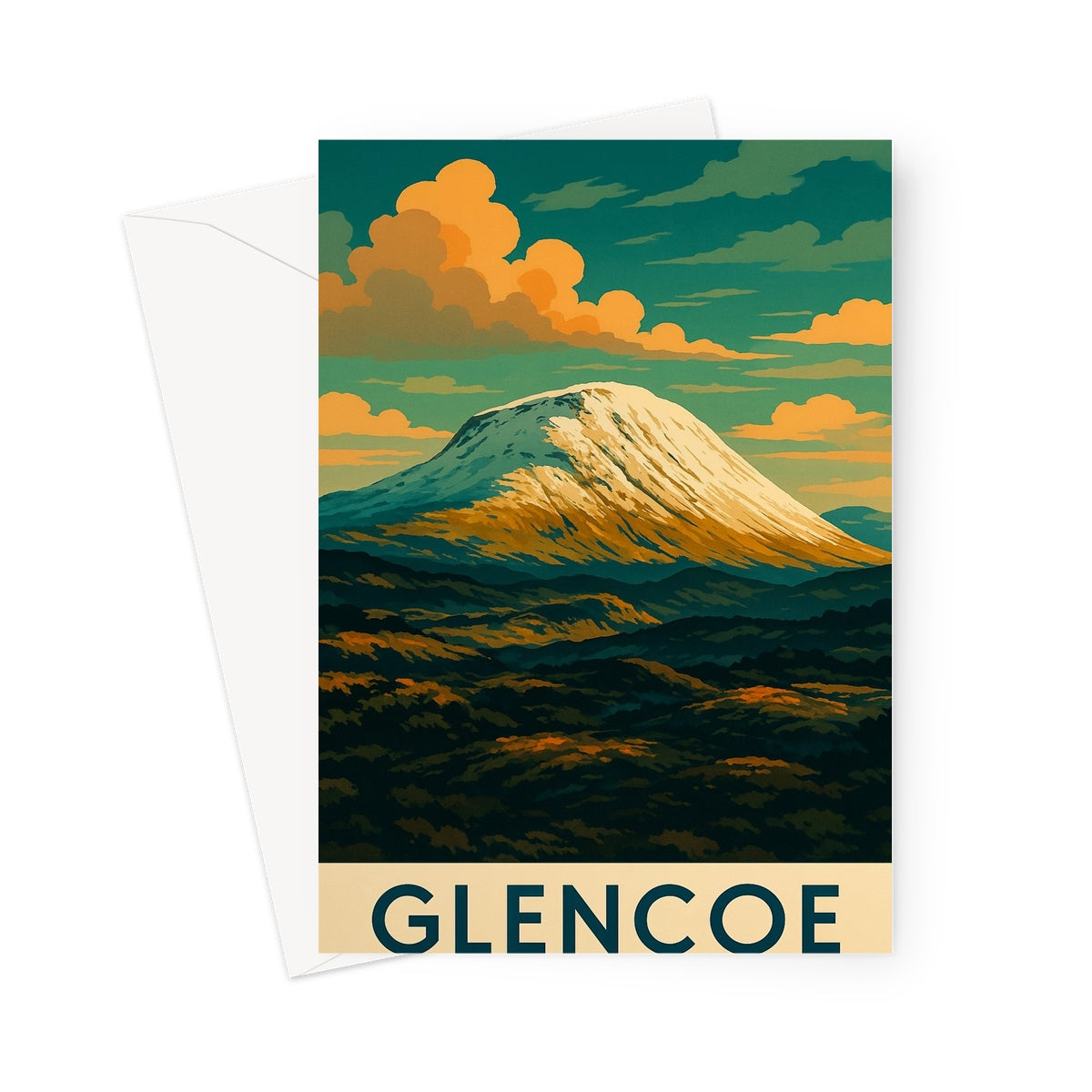 Glencoe ii Vintage Retro Art Greeting Card