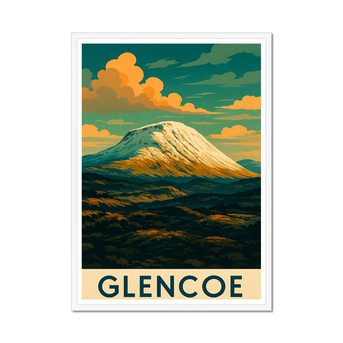 Glencoe ii Vintage Retro Framed Art Print