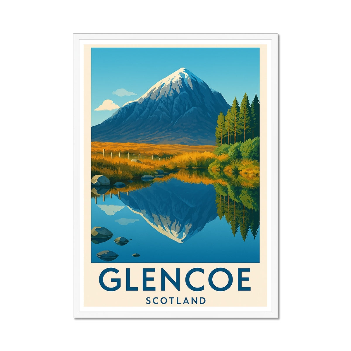 Glencoe Vintage Retro Framed Art Print