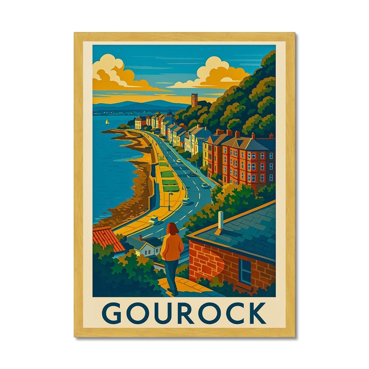 Gourock Ashton Road Antique Vintage Retro Framed Art Print