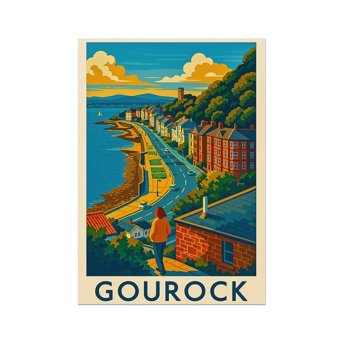 Gourock Ashton Road Vintage Retro Fine Art Print