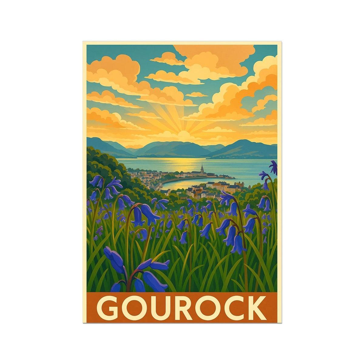 Gourock Bluebells Vintage Retro Fine Art Print