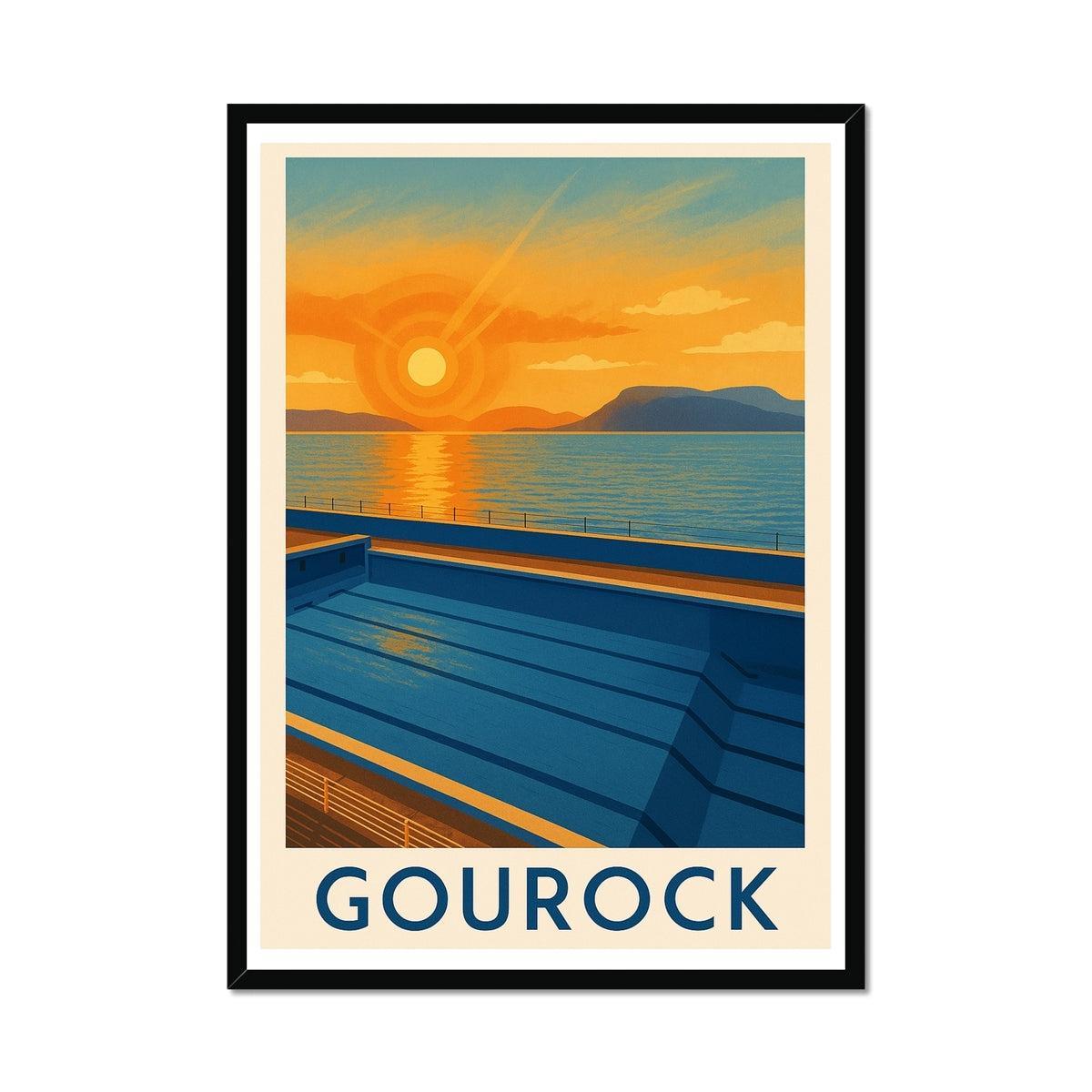 Gourock Pool Vintage Retro Framed Art Print