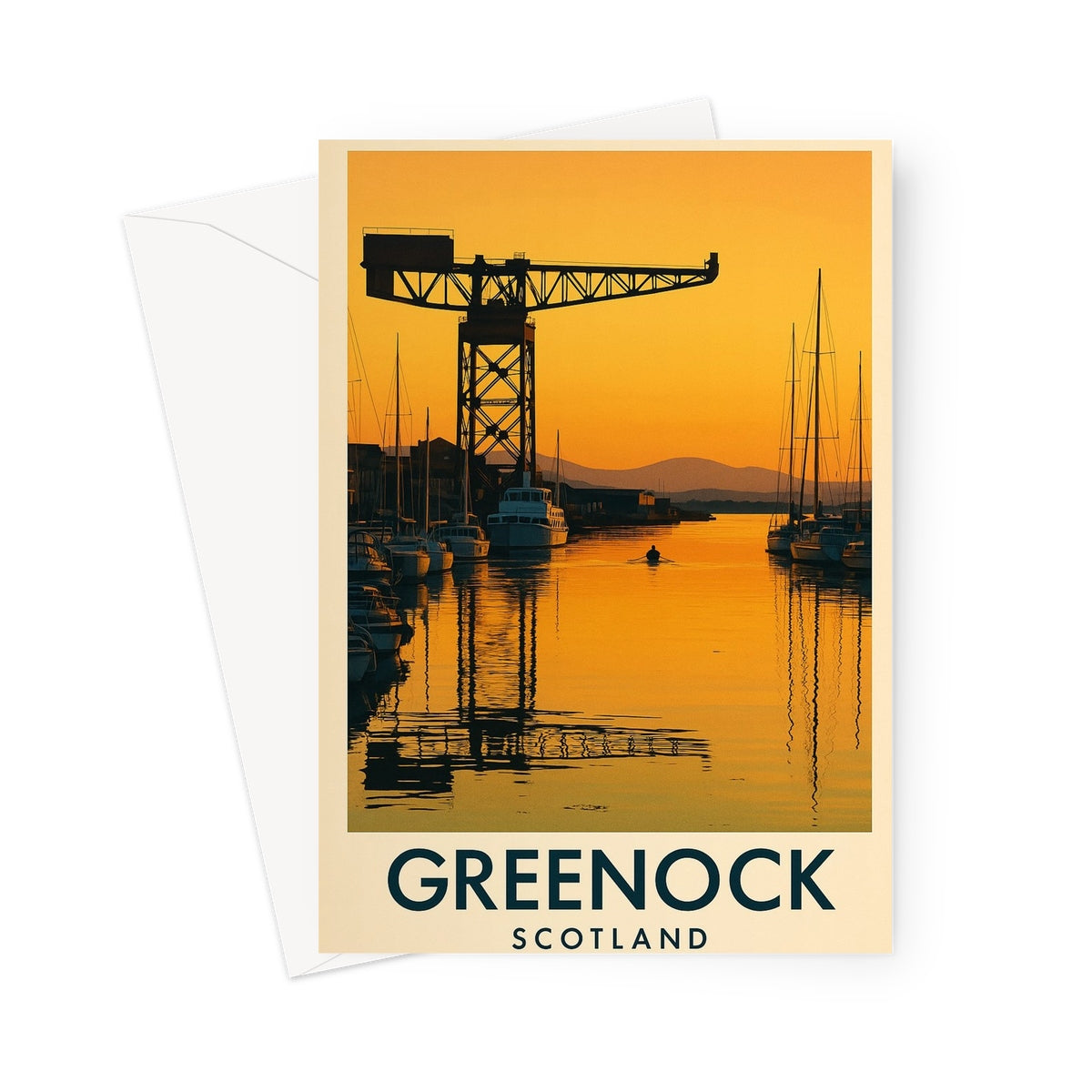 Greenock Vintage Retro Art Greeting Card