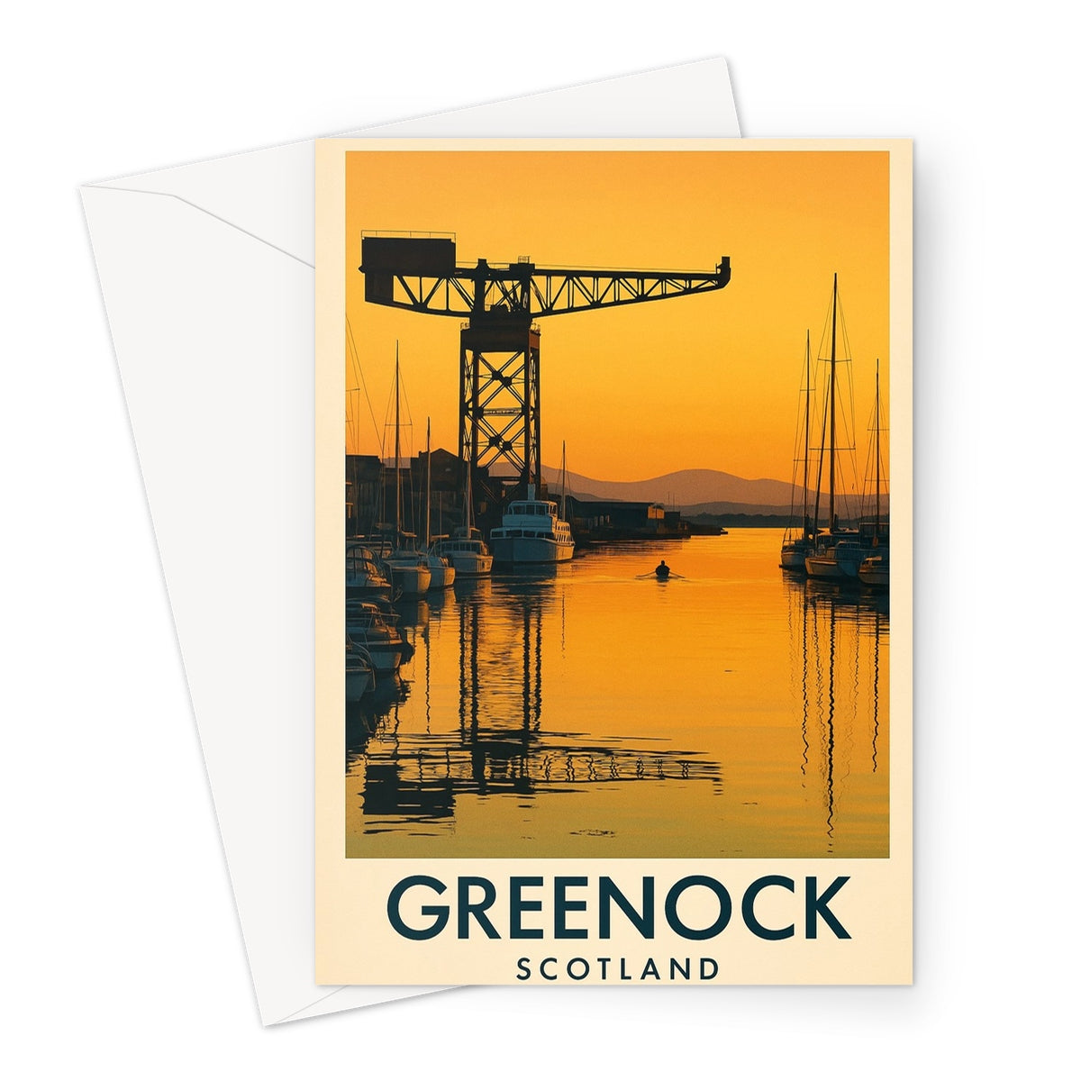 Greenock Vintage Retro Art Greeting Card