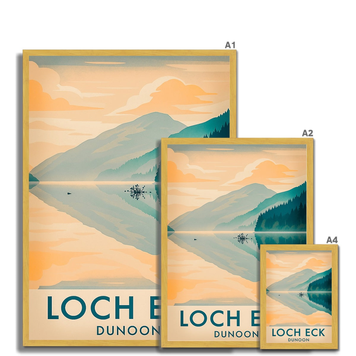 Loch Eck Antique Vintage Retro Framed Art Print