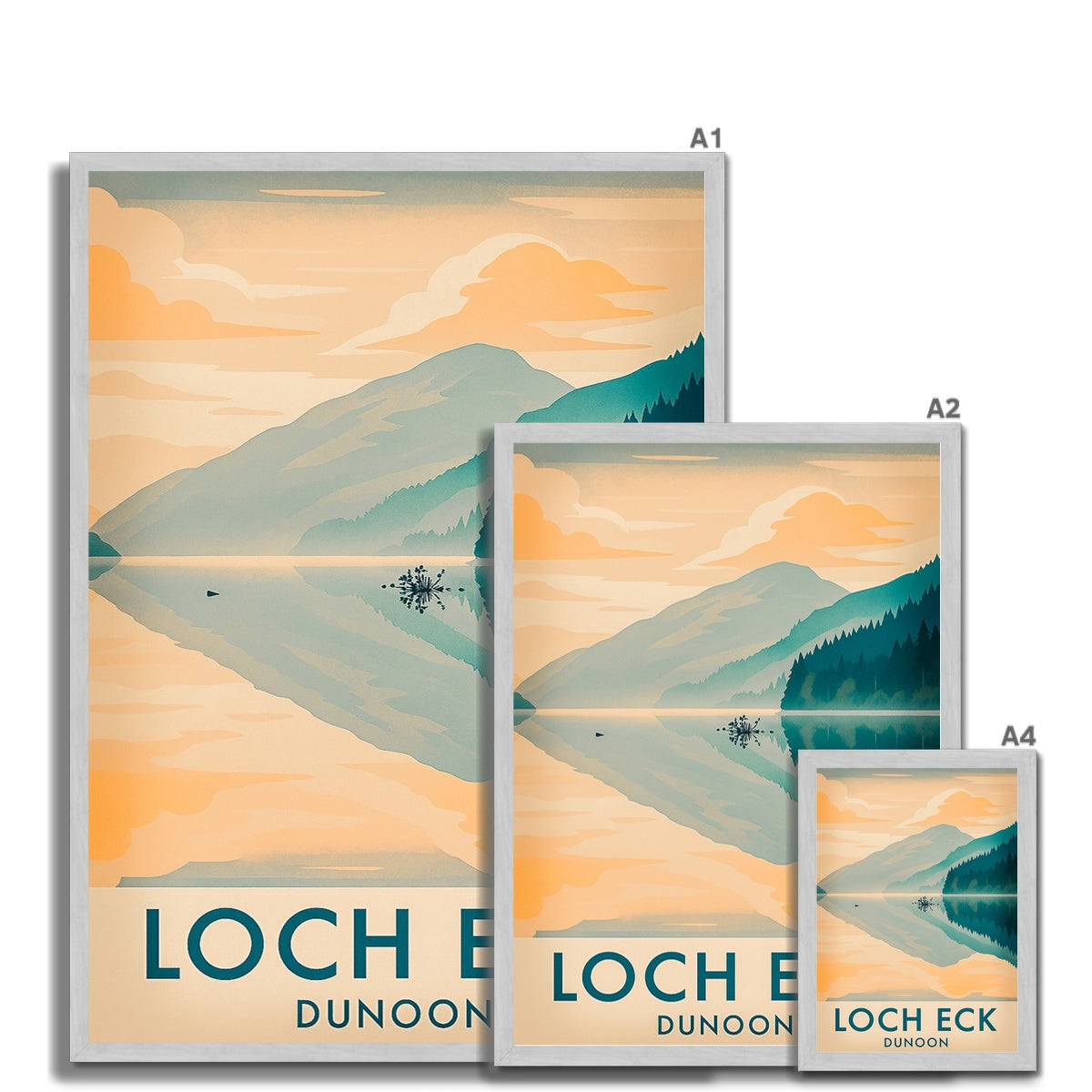 Loch Eck Antique Vintage Retro Framed Art Print
