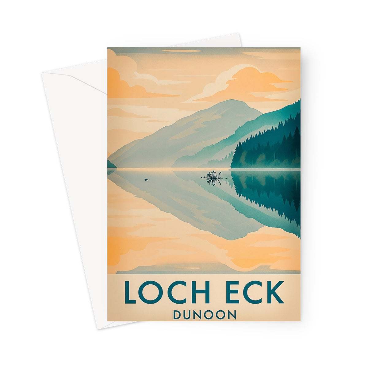 Loch Eck Vintage Retro Art Greeting Card