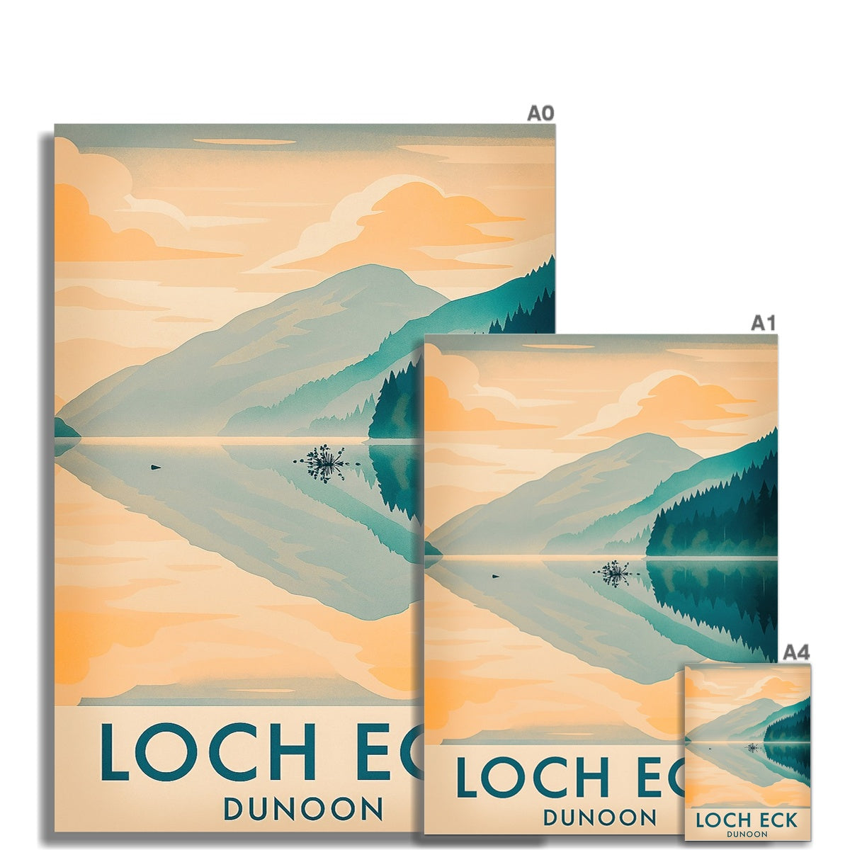 Loch Eck Vintage Retro Fine Art Print