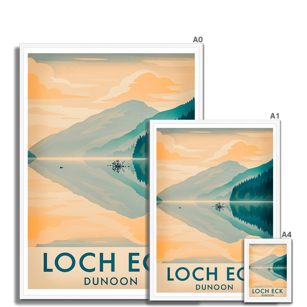 Loch Eck Vintage Retro Framed Art Print