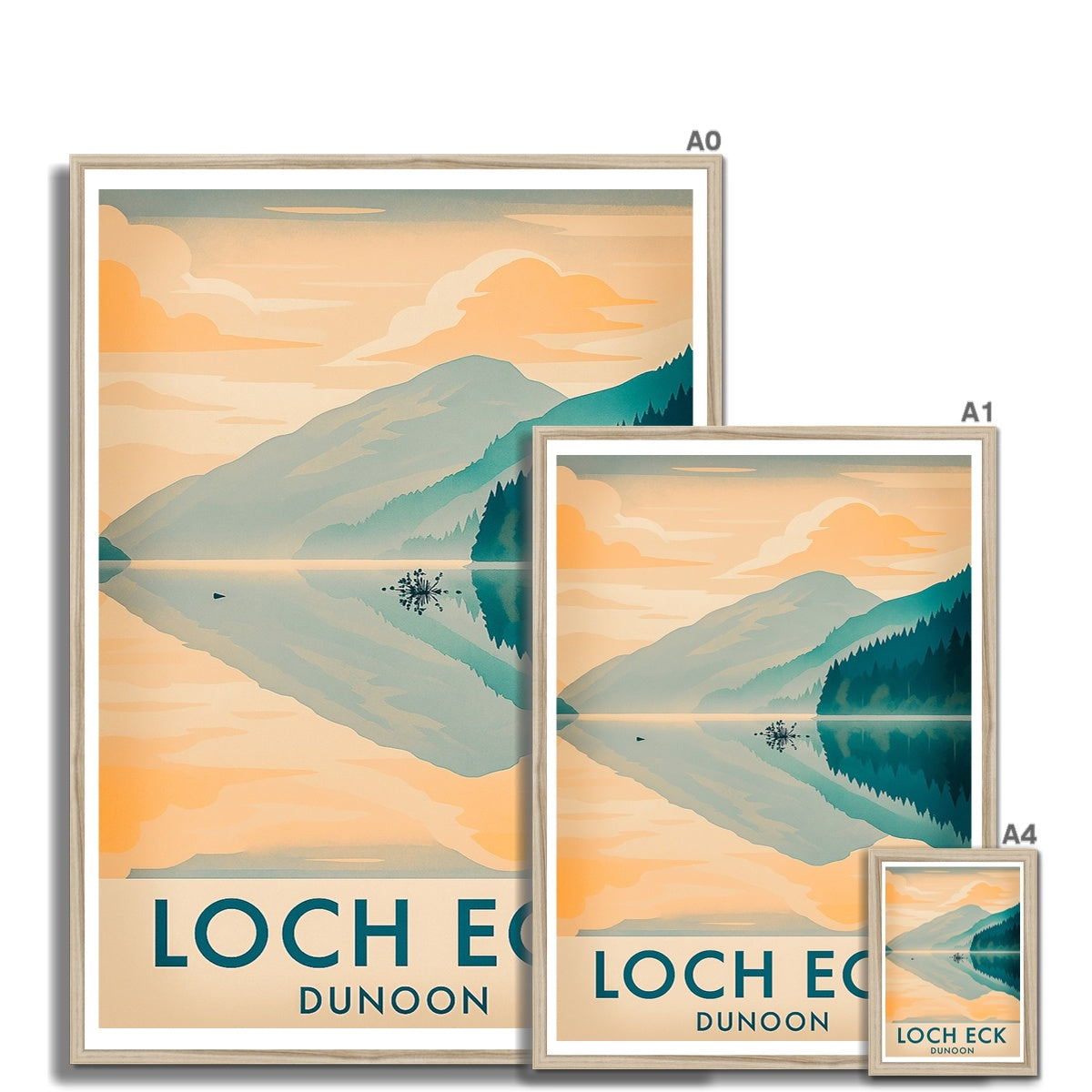 Loch Eck Vintage Retro Framed Art Print