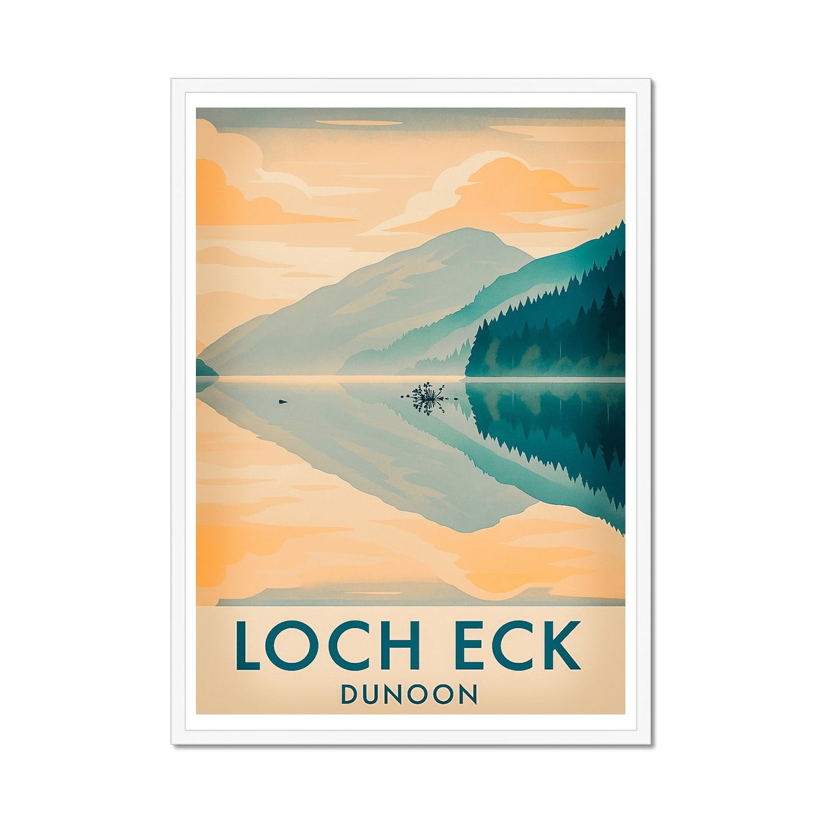 Loch Eck Vintage Retro Framed Art Print