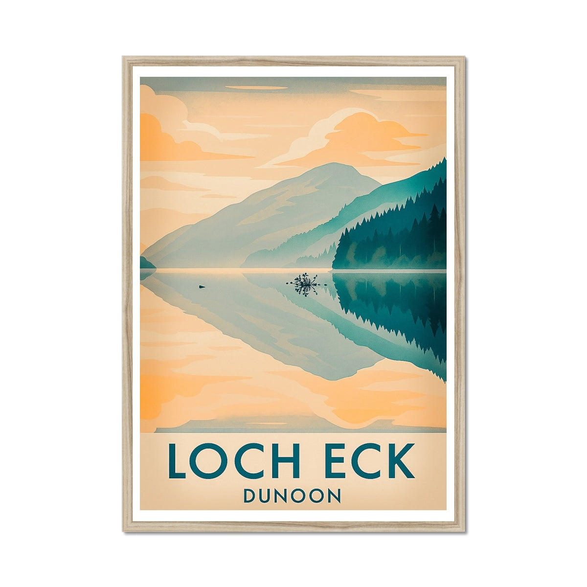Loch Eck Vintage Retro Framed Art Print