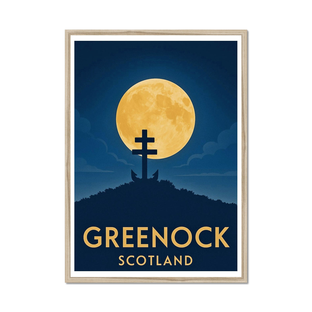 Lyle Hill Greenock Vintage Retro Framed Art Print