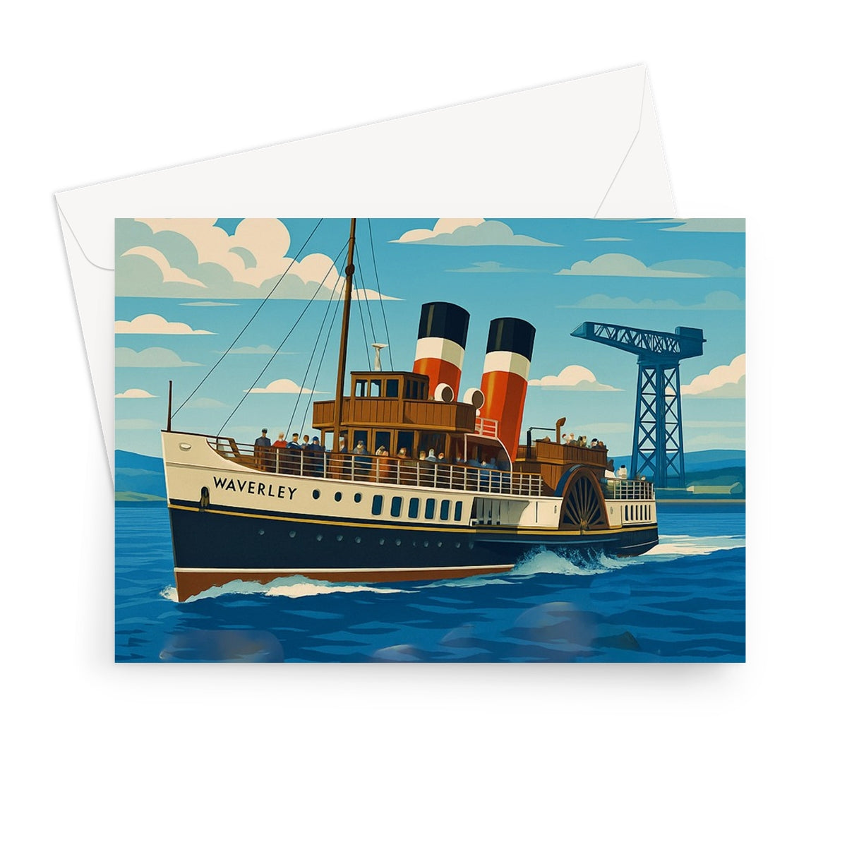 PS Waverley Vintage Retro Art Greeting Card