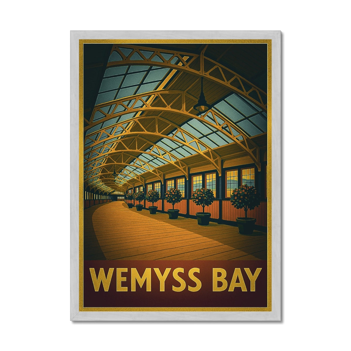 Wemyss Bay Antique Vintage Retro Framed Art Print