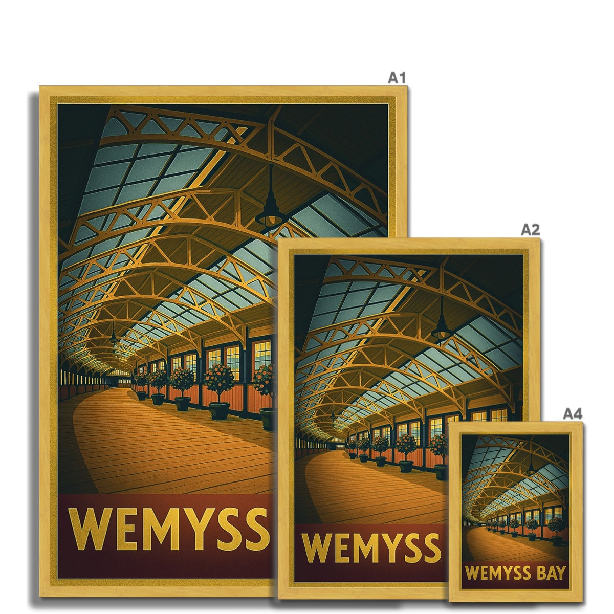 Wemyss Bay Antique Vintage Retro Framed Art Print