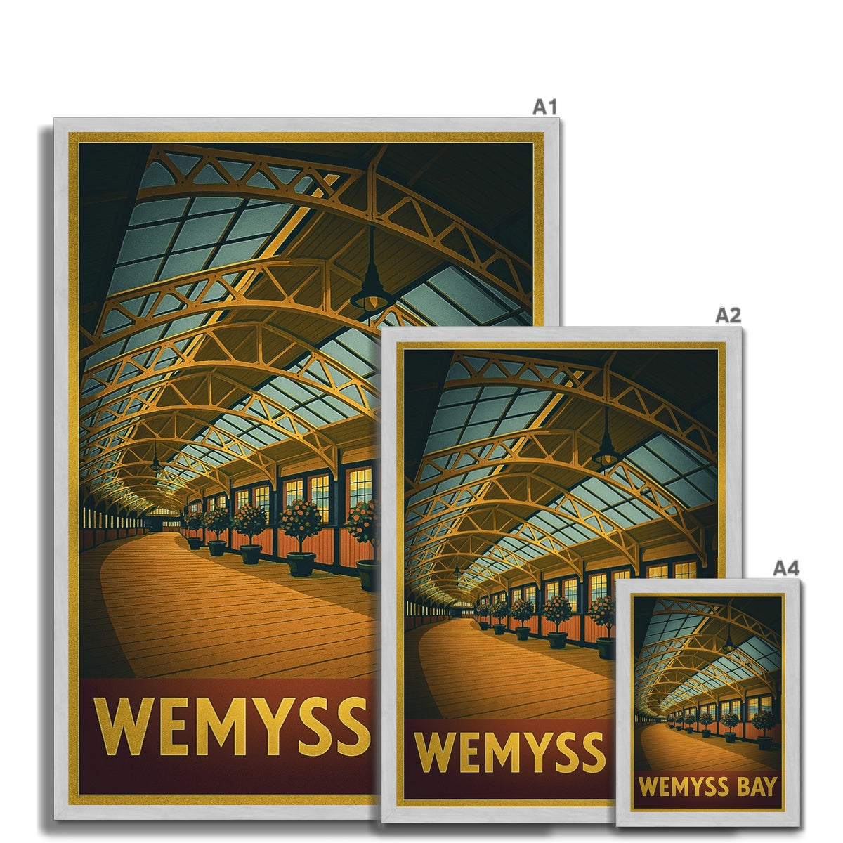 Wemyss Bay Antique Vintage Retro Framed Art Print