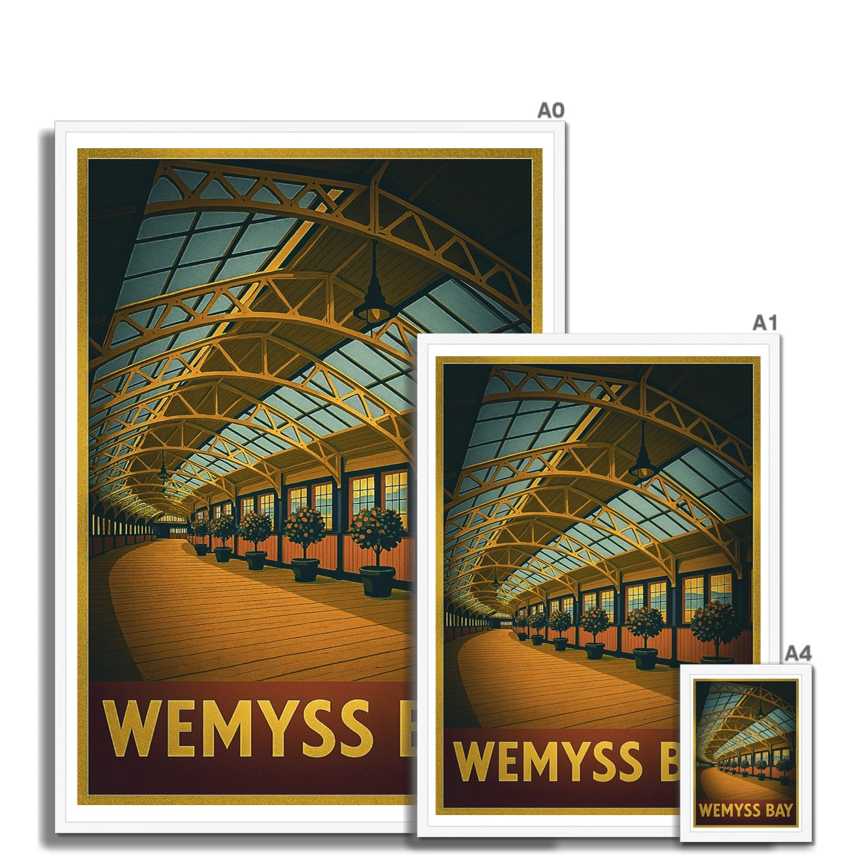 Wemyss Bay Vintage Retro Framed Art Print