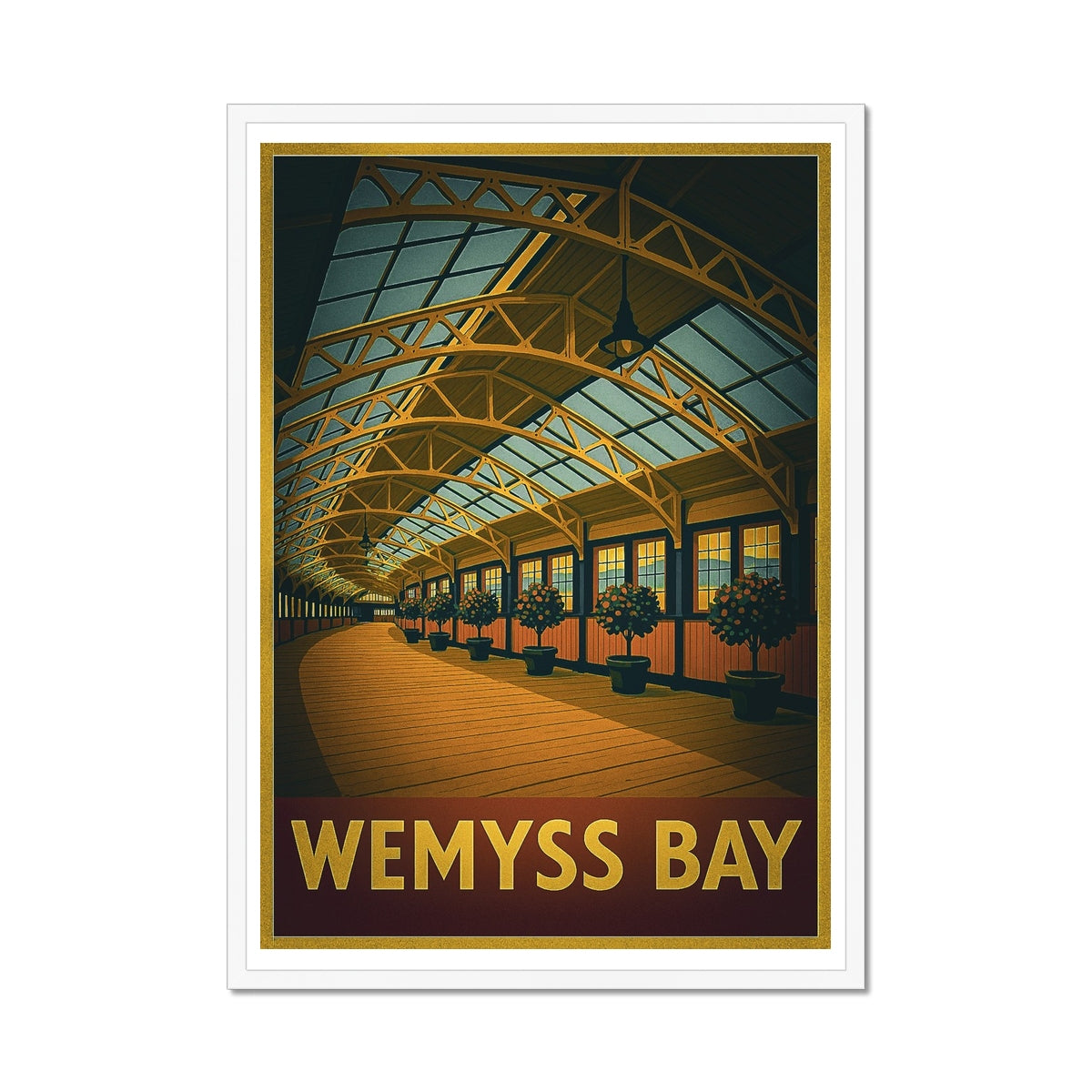Wemyss Bay Vintage Retro Framed Art Print