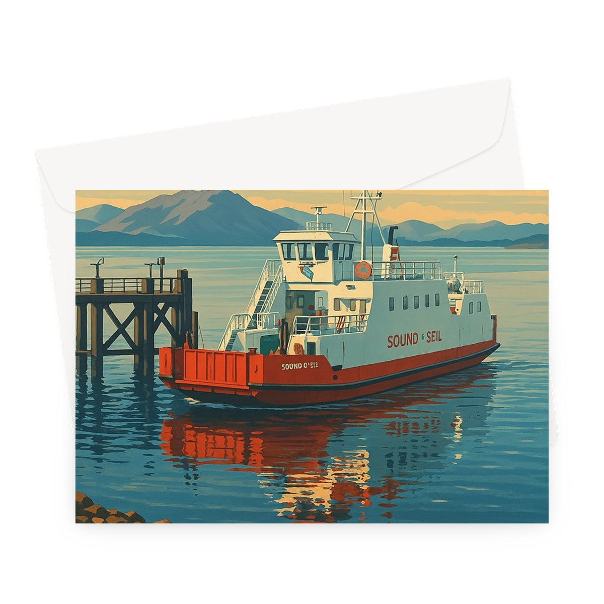 Western Ferries Vintage Retro Art Greeting Card